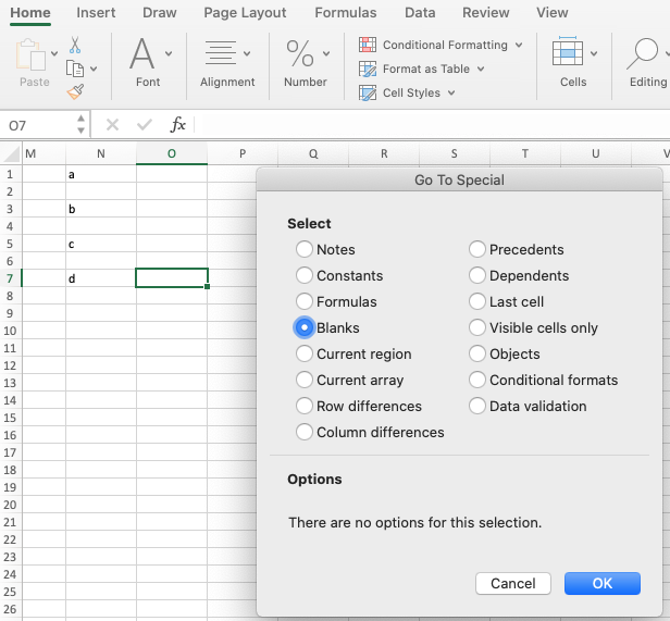 Excel 空白セル一括削除