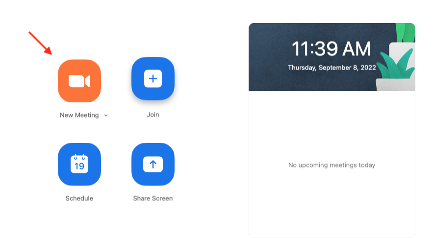 Zoom new meeting